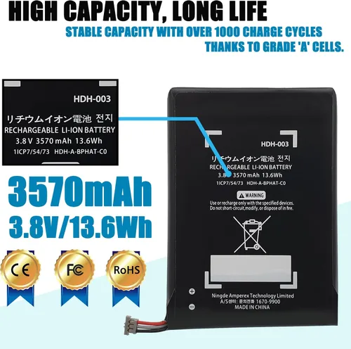 Vista 2 de HDH-003 Battery Compatible with Nintendo Switch Lite Game Console (Not for Nintendo Switch) with Repair Toolkit 13.6Wh 3.8V
