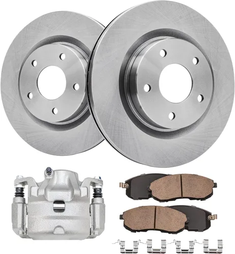 Vista 16 de Detroit Axle - Rotores de freno para Nissan NV2500 NV3500 NV1500 NV1500 2012-2021, repuesto de rotores de freno de disco: rotor delantero de 14.17