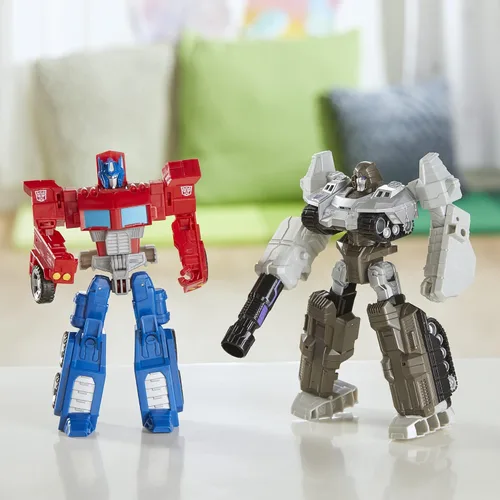 Vista 4 de Transformers Toys Heroes and Villains Optimus Prime y Megatron, paquete de 2 figuras de acción – para niños de 6 años en adelante, 7 pulgadas