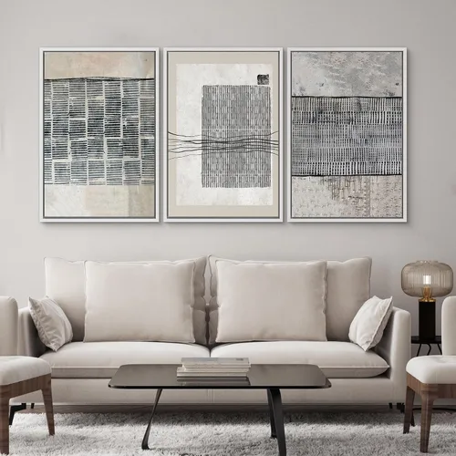 Vista 79 de SIGNWIN Lienzo enmarcado para pared, juego de arte neutro de bosque brumoso, ilustraciones en tono tierra, arte moderno, decorativo, bohemio