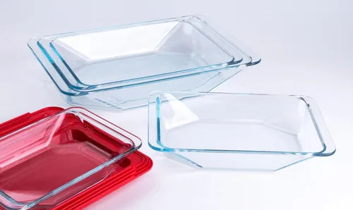 Vista 6 de Juego de 8 bandejas de vidrio templado para hornear con tapas sin bisfenol A. Apto para horno, microondas, refrigerador y lavavajillas, 0.8L, 1.5L