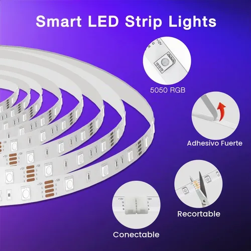 Vista 7 de DAYBETTER - Luces LED inteligentes con WiFi, controladas por la aplicación Tuya, funcionan con Alexa y Google Assistant, programación