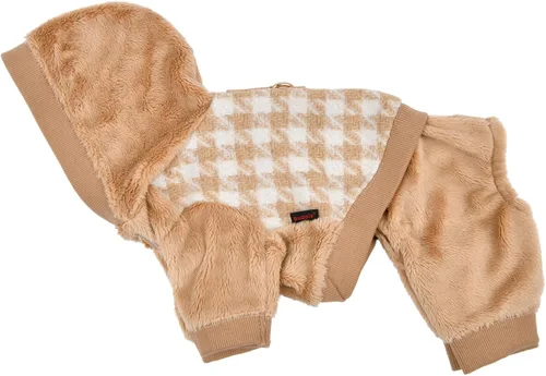 Vista 3 de Puppia Cagnie - Overol de invierno, cálido, acogedor, a la moda, para perros pequeños, beige, talla S