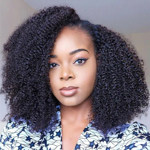Vista 10 de Paquetes de Cabello Humano Rizado Afro Kinky Ombré Mongol 8 10 12 Pulgadas 1B/30 Negro Marrón 4B 4C Paquetes de Cabello Humano Afro Kinky Rizado