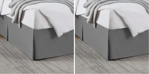 Vista 52 de Nestl Falda de cama individual blanca – Falda de cama de tamaño individual de 14 pulgadas de caída – Faldas de cama de microfibra cepillada – Falda