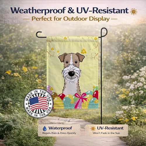 Vista 804 de Caroline's Treasures BB1923GF Bandera decorativa para jardín con diseño de Border Collie, para caza de huevos de Pascua, para jardín, jardín, patio