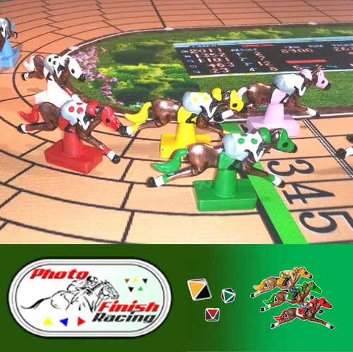 Vista 6 de Photo Finish Horse Track Racing Juego de mesa Mejor nuevo juego de fiesta de salón divertido Edición clásica Caballos mejorados