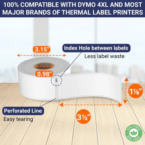 Vista 4 de Dasher Products Etiquetas de dirección compatibles con Dymo 30252 – 1-1/8 pulgadas x 3-1/2 pulgadas, 12 rollos de 350 etiquetas, autoadhesivas
