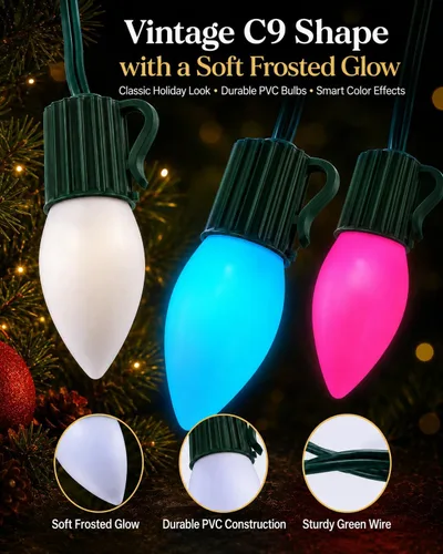 Vista 2 de Probro Smart C9 - Guirnalda de luces LED de Navidad para exteriores, 49