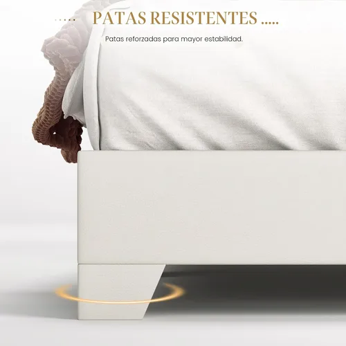 Vista 6 de SHA CERLIN Base de cama tamaño King con cabecera ajustable, plataforma tapizada de piel sintética con listones de madera, base de colchón estable
