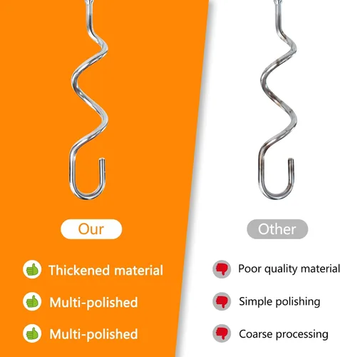 Vista 6 de 2 piezas de gancho de masa para batidora de mano, accesorios de acero inoxidable compatibles con batidora de mano kitchenAid, accesorios de repuesto