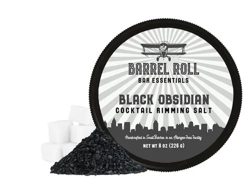 Vista 10 de Barrel Roll Bar Essentials Rimmers para Cócteles - Sal de Acabado para Adornar Bebidas, Sales para Bordear Vidrio - Totalmente Natural - Obsidiana