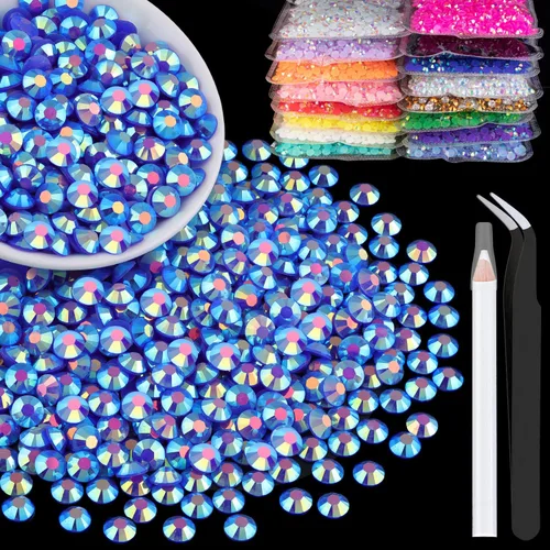Vista 24 de 5000 piezas de 2mm de strass de resina a granel, strass de gel negros con parte posterior plana y redonda para embellecer sin termoadhesión, gemas