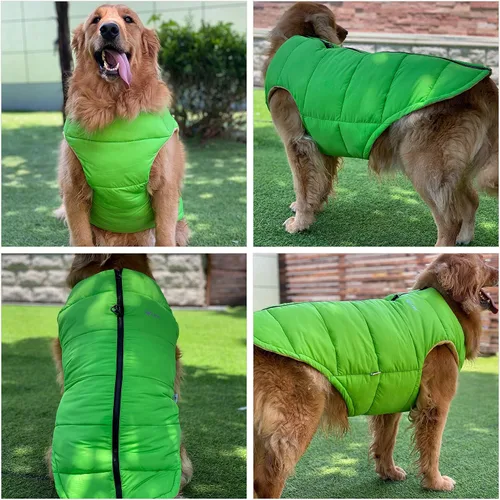 Vista 6 de Chaleco de invierno para perro, impermeable, resistente al viento, con forro polar supercálido, con cierre de cremallera suave para perros pequeños