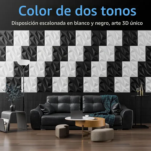 Vista 5 de Paquete de 16 Paneles de Pared 3D para Decoración de Pared Interior, 11.8'' x 11.8'' Paneles de Pared Decorativos, Paneles de Pared de Acento