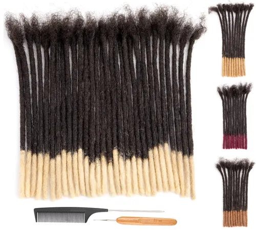 Vista 35 de DAIXI 0.2cm y 0.4cm y 0.6cm y 0.8cm de grosor 4-18 pulgadas 10 hebras extensiones de rastas de cabello humano 100% real para hombres/mujeres