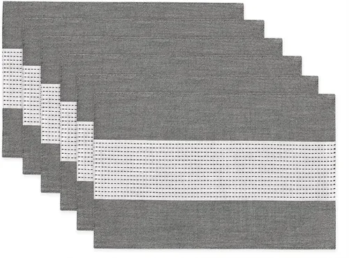 Vista 21 de Wracra Juego de 4 manteles individuales de lino, 12 x 18 pulgadas, manteles individuales de macramé para mesa de cocina y resistentes al calor Aqua