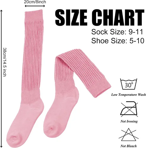 Vista 4 de UTTPLL Calcetines largos de algodón para mujer, calcetines largos de algodón para dormir, hasta la rodilla, para gimnasio, calcetines para botas