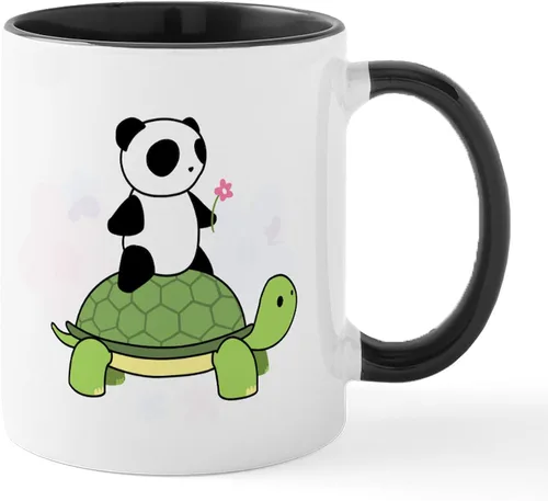 Vista 25 de CafePress Turtle And Panda - Taza de café de cerámica de 11 oz (11.0 fl oz)