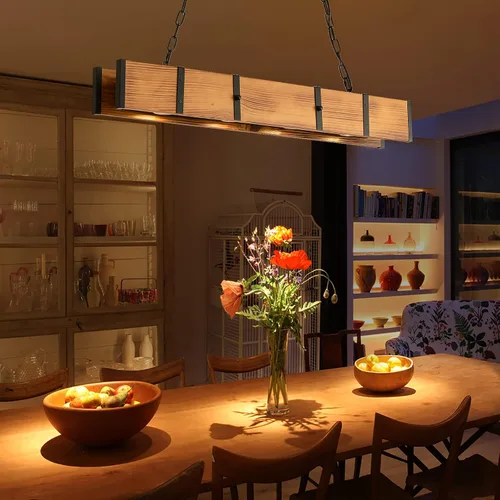 Vista 7 de Candelabro rústico de granja de 4 luces, lámpara de iluminación rústica de isla de cocina, lámpara LED regulable rústica de 5 W, decoración
