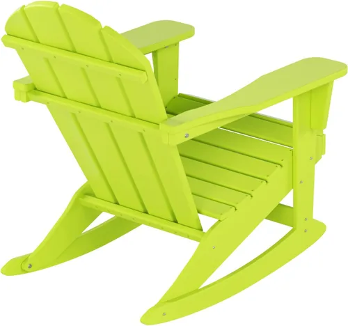 Vista 227 de WestinTrends Silla mecedora Malibu de poliéster para exterior/patio Adirondack, Negra
