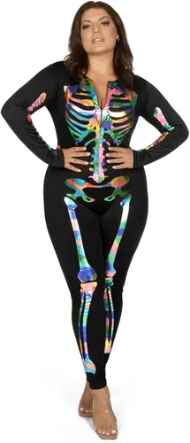 Vista 22 de Tipsy Elves Form Fitting & Flattering Skeleton Bodysuit for Halloween - Women's Skeleton Costume