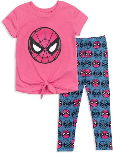 Vista 7 de Marvel - Conjunto de camiseta y leggings para niñas, desde niños pequeños hasta niños grandes (2T - 14-16)