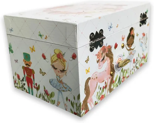 Vista 8 de Play You Are My Sunshine (opción de 60 melodías) Joyero para niños con cajón extraíble para bailarina, caja de música para niñas con mecanismo