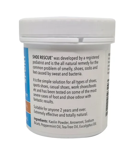 Vista 4 de Shoe Rescue Foot And Shoe Powder 100G - Removedor y eliminador de olores de pies - Desarrollado por un podólogo registrado es un remedio desodorante