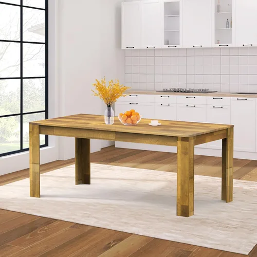 Vista 8 de 71" Kitchen Dining Table for 6-8, Farmhouse Wood Rectangular Dinner Table