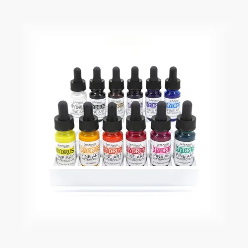 Vista 3 de Dr. Ph. Martin, botellas de acuarela para bellas artes Hydrus, de 0.5 oz, juego de 12 (Juego 1)