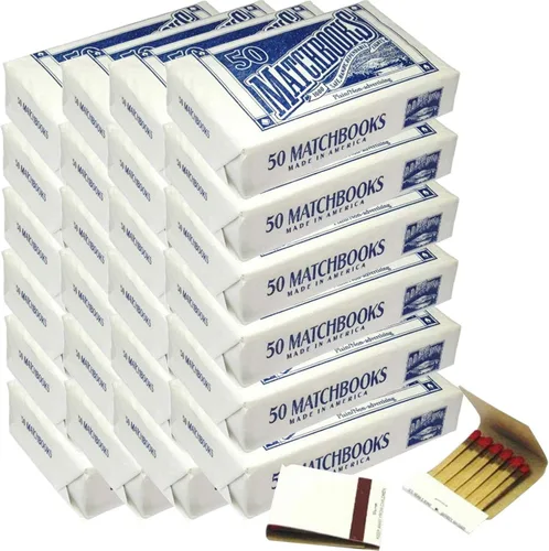 Vista 3 de D.D. Bean & Sons 50 Fósforos blancos lisos para bodas cumpleaños al por mayor hechas en América