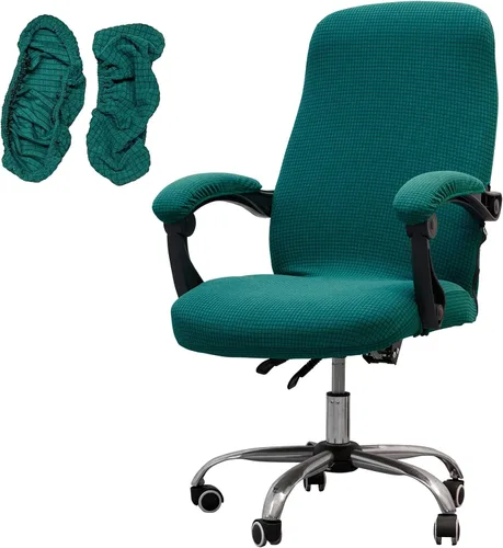 Vista 29 de Melaluxe Funda para silla de oficina con fundas para reposabrazos, funda elástica universal para silla de escritorio, fundas para silla