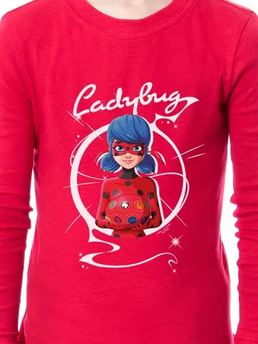 Vista 3 de INTIMO Miraculous Ladybug - Conjunto de pijama de algodón de 2 piezas para niñas