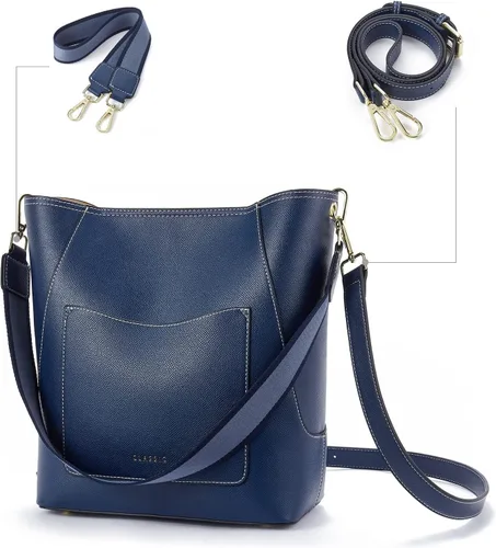 Vista 5 de BROMEN - Bolso de cuero para mujer, bolso estilo Hobo para llevar al hombro o cruzado