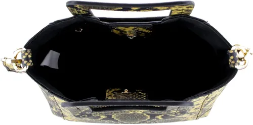 Vista 5 de Olivia Miller Mini bolso de mano de cuero vegano con estampado de pithon de serpiente sintética para mujer