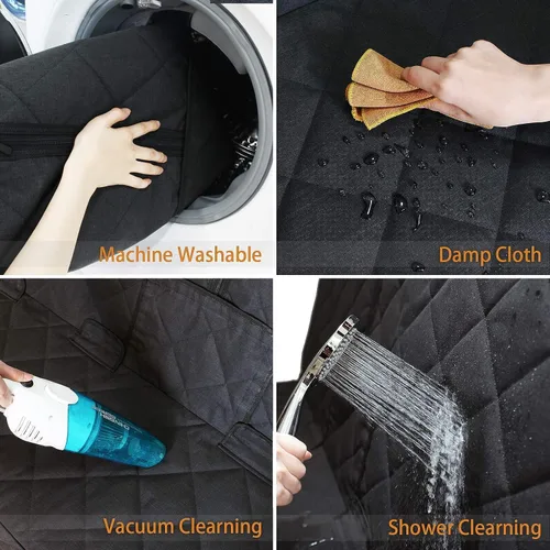 Vista 4 de Funda de asiento de automóvil para perro, 100% impermeable, resistente, antideslizante, funda de asiento de automóvil para mascotas, protector