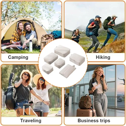 Vista 5 de Compression Packing Cube, 6 Pieces Expandable Traveling Storage Set, Travel Bags Organizer for Luggage for Men Women Boys Girls Youth Teens Wife
