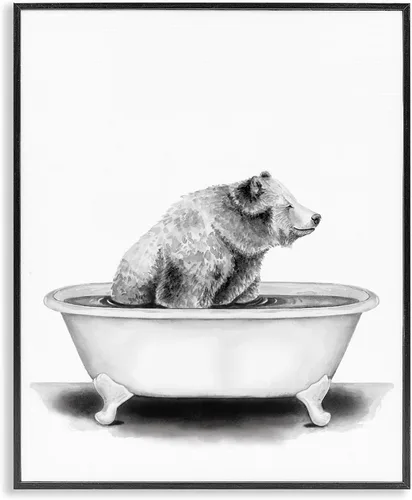 Vista 48 de Lindo conejo bebé en toallas de baño burbujas de jabón' Arte Giclée enmarcado
