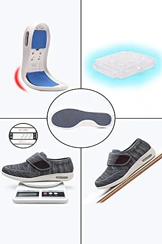 Vista 3 de Zapatos para diabéticos de ancho ancho ancho para hombre anciano, zapatos anchos para hombre, zapatos para caminar con cierre ajustable