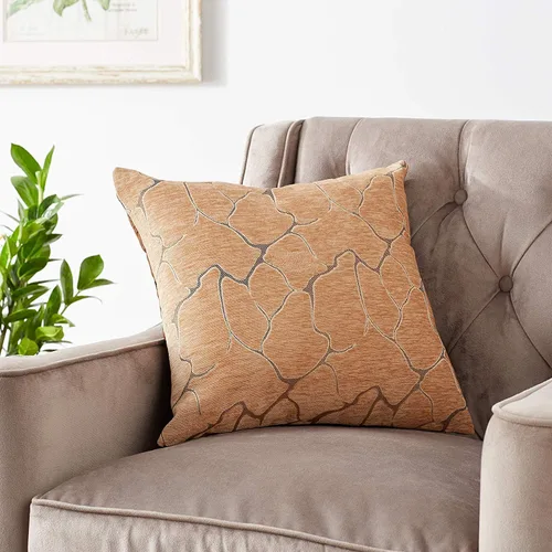 Vista 4 de Violet Linen Milano Arts - Fundas de almohada decorativas con diseño artístico, 18 x 18 pulgadas, color marrón