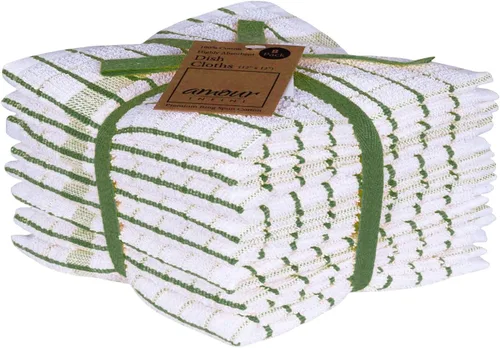 Vista 8 de AMOUR INFINI Juego de 8 paños de cocina ultra suaves, altamente absorbentes, de secado rápido, paños de cocina y limpieza de 12 x 12 pulgadas
