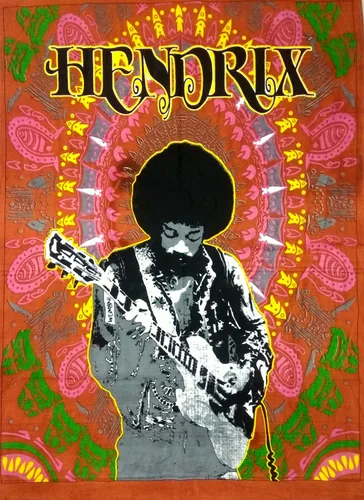 Vista 12 de ICC - Póster de guitarra Jimi Hendrix para colgar en la pared, tapices Trippy de 30 x 40 pulgadas, tapiz musical de leyenda del rock Jimmy