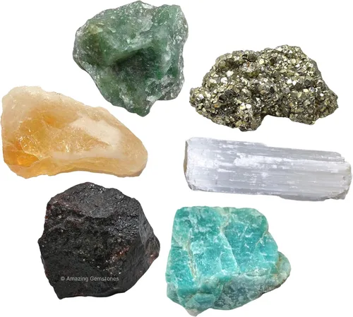 Vista 28 de Amazing Gemstone Cristales para manifestación de ansiedad, juego de 6 cristales curativos de amatista, sodalita, labradorita, angelita, granate