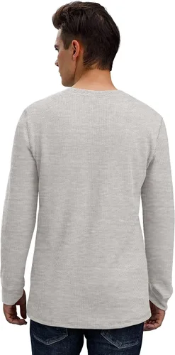 Vista 3 de Sailwind Camisetas Henley casuales de manga larga para hombre