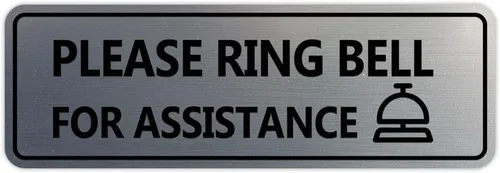 Vista 11 de Standard Please Ring Bell for Assistance (Bell) Sign (azul) - Pequeño