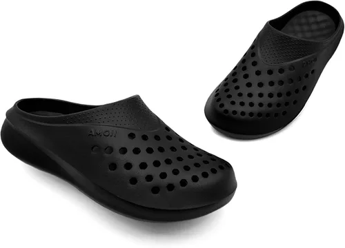 Vista 6 de Amoji Zuecos de jardín para hombre, zapatos de verano para jardinería, zapatos de playa AM2277