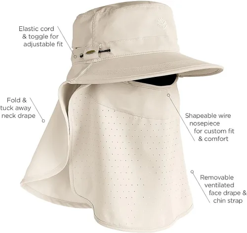 Vista 2 de Coolibar Stevie Ultra - Sombrero solar UPF 50+ para niños, protección solar