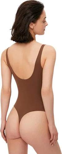 Vista 5 de ESHEF Body para mujer, faja moldeadora para mujer, con control de abdomen, sin costuras, sin mangas, cuello halter