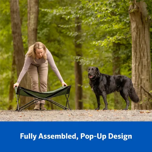 Vista 4 de Coolaroo On-The-Go - Kit de cama elevada para perros portátil y refrescante con tela HeatShield para perros pequeños, ligera y compacta, incluye